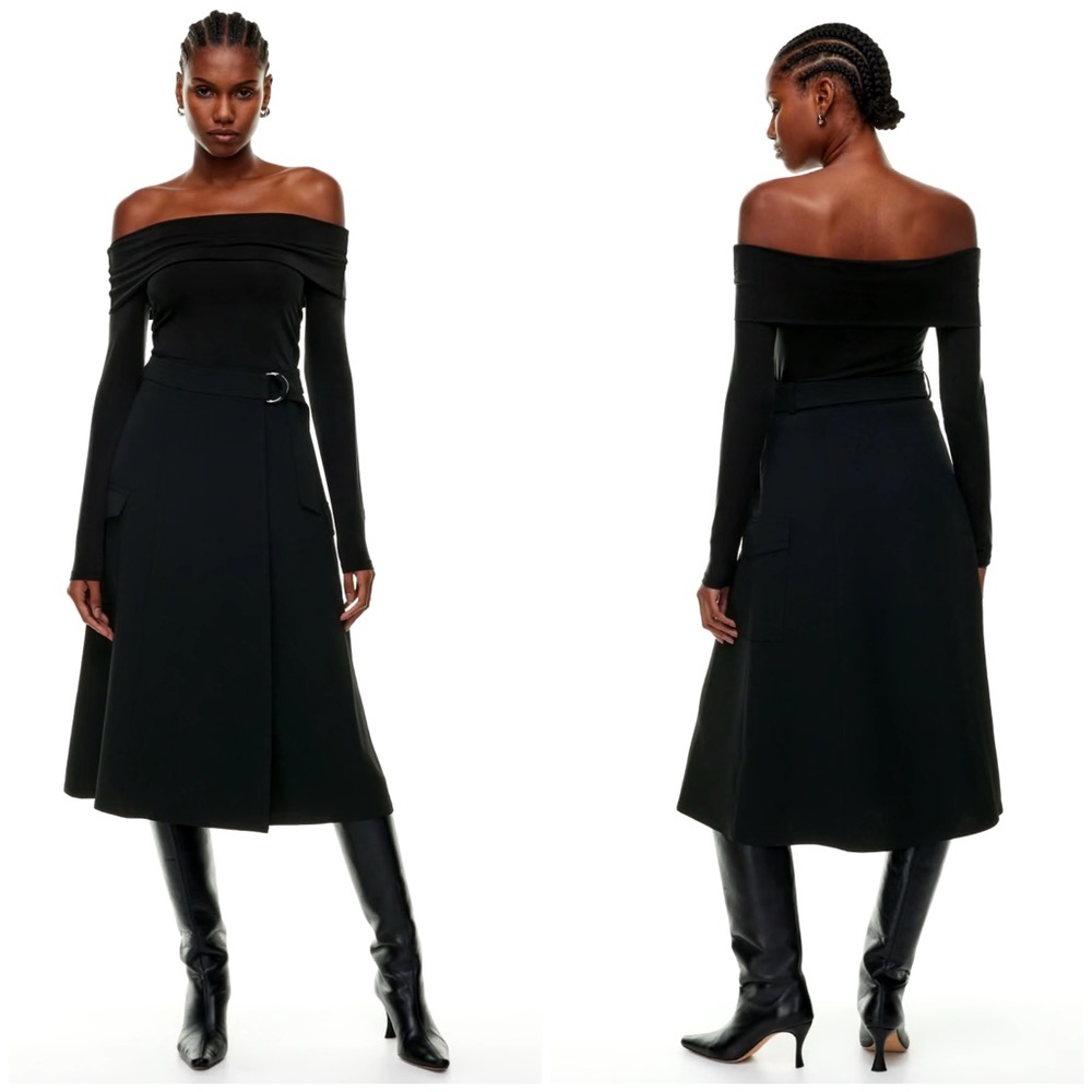 Aritzia Wilfred Hana Cargo Wrap Skirt in Black Size S